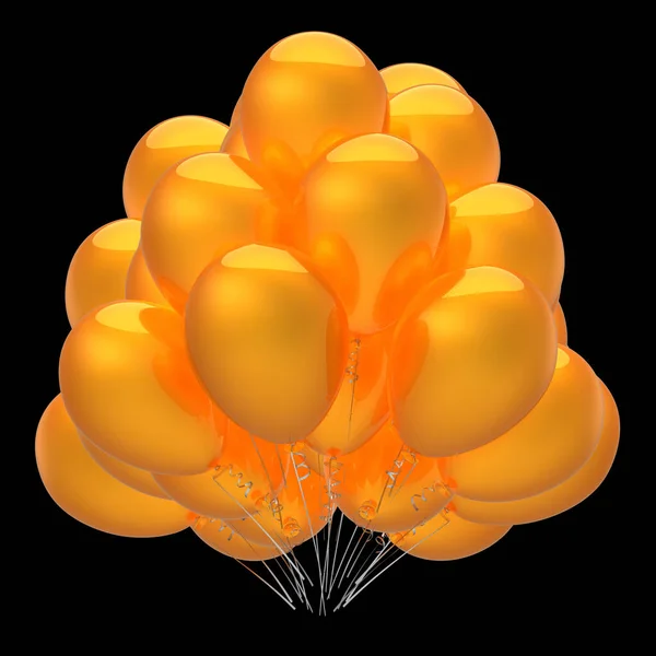 Globos amarillo fiesta dorada globos manojo brillante —  Fotos de Stock