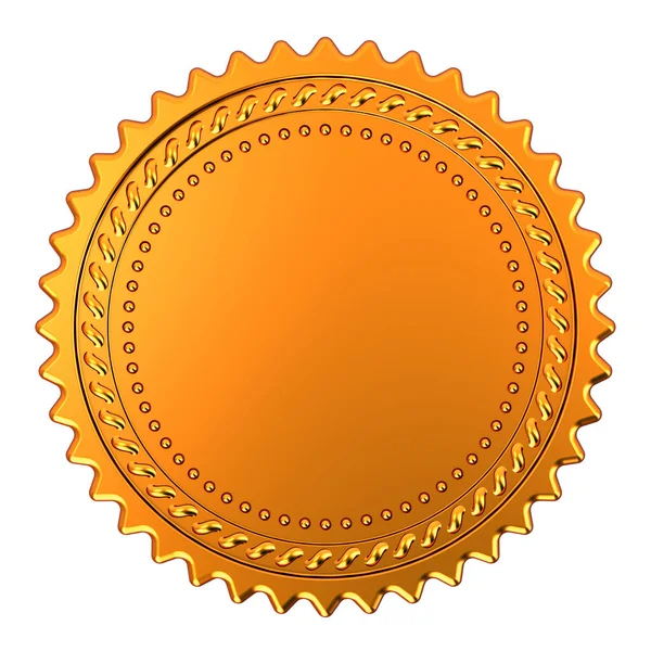 Leere Rosette goldene Briefmarke Belohnung Medaille Stockbild