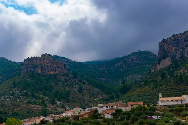 Langit Berawan Desa Benizar Moratalla Murcia Spanyol — Stok Foto