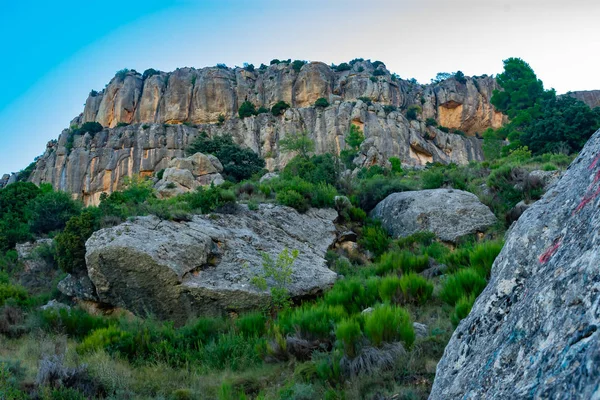 Calar Stone Vápencová Hora Vesnici Benizar Moratalla Španělsko — Stock fotografie