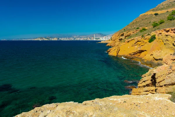 Klify Benidorm Alicante Hiszpania — Zdjęcie stockowe