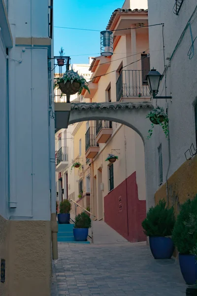Stare Miasto Nadbrzeżnego Miasta Calpe Jest Jednym Najpiękniejszych Odwiedzenia Hiszpanii — Zdjęcie stockowe