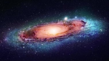 Derin uzay nabula, yıldızlar ve galaksilerin bilgisayar animasyonlu görüntüsü.