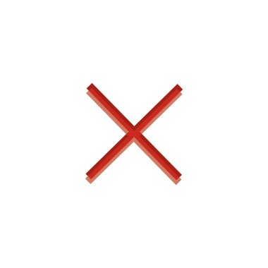 İkonu kapat. Kırmızı X işareti. Stok vektör illüstrasyonu