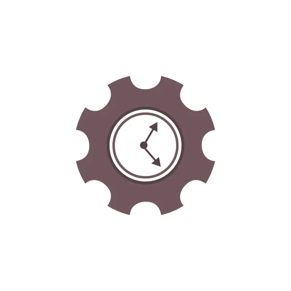 Reloj engranaje icono plano. Stock ilustración vectorial aislado sobre fondo blanco — Archivo Imágenes Vectoriales