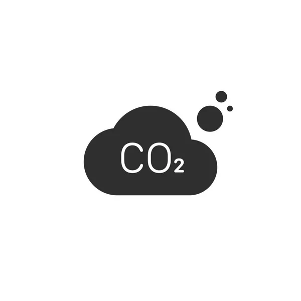 Ikona CO2, symbol vzorce oxidu uhličitého. Stock vektorové ilustrace izolované na bílém pozadí — Stockový vektor