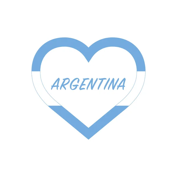 Bandera Argentina Corazón Amo País Firma Stock Vector Ilustración — Archivo Imágenes Vectoriales