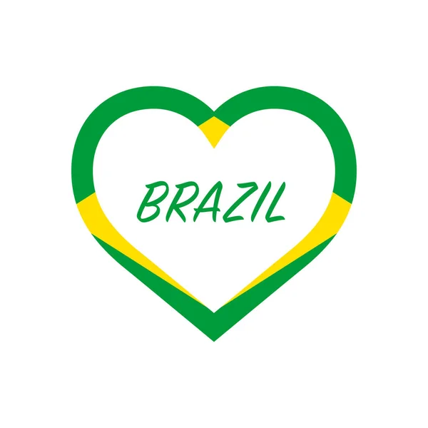 Bandeira Brasil Coração Adoro Meu País Assine Ilustração Vetor —  Vetores de Stock
