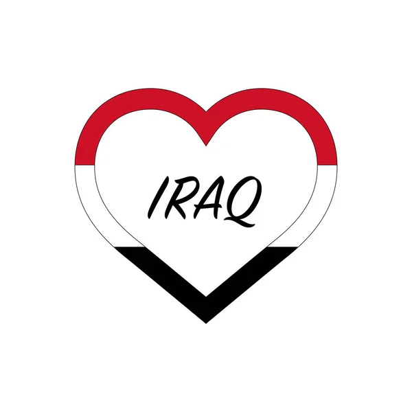 Drapeau Irakien Cœur Aime Mon Pays Signe Illustration Vectorielle Stock — Image vectorielle