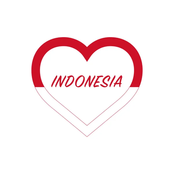 Σημαία Ινδονησίας Στην Καρδιά Αγαπώ Χώρα Μου Υπόγραψε Εικόνα Διανύσματος Royalty Free Εικονογραφήσεις Αρχείου