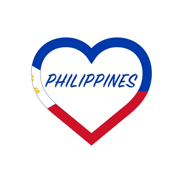 Filippine Bandiera Nel Cuore Amo Mio Paese Firma Illustrazione Vettoriale — Vettoriale Stock
