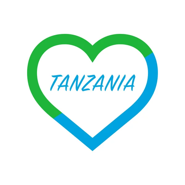 Tanzania Flag Heart Love Country Sign Stock Vector Illustration — Stock Vector
