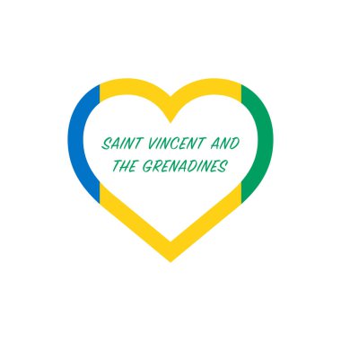 Aziz Vinsent bayrağı. Ülkemi seviyorum. İmzala. Stok vektör illüstrasyonu beyaz arkaplanda izole edildi.