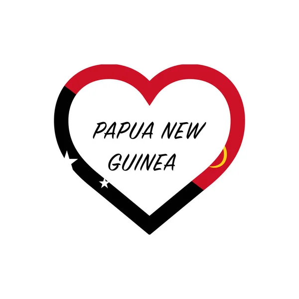 Papouasie Nouveau Drapeau Inde Dans Cœur Aime Mon Pays Signe — Image vectorielle