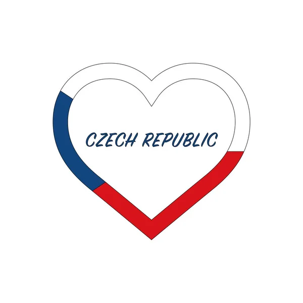 Drapeau République Tchèque Cœur Aime Mon Pays Signe Illustration Vectorielle — Image vectorielle