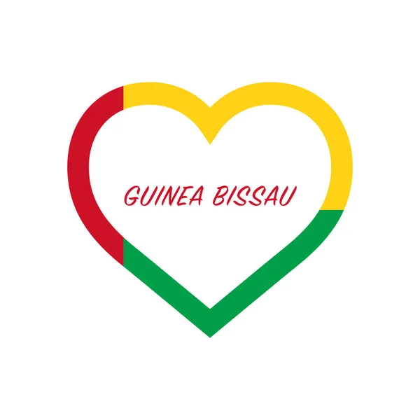 Bandera Guinea Bissau Corazón Amo País Firma Stock Ilustración Vectorial — Vector de stock