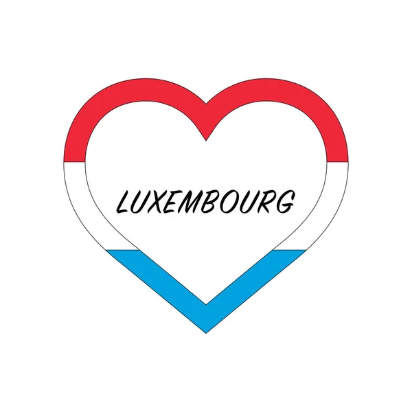 Luxemburgi Zászló Szívében Szeretem Hazámat Írja Alá Fehér Alapon Izolált — Stock Vector