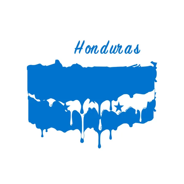 Drapeau Honduras peint, drapeau Honduras peinture goutte à goutte. Illustration vectorielle de stock isolée sur fond blanc — Image vectorielle