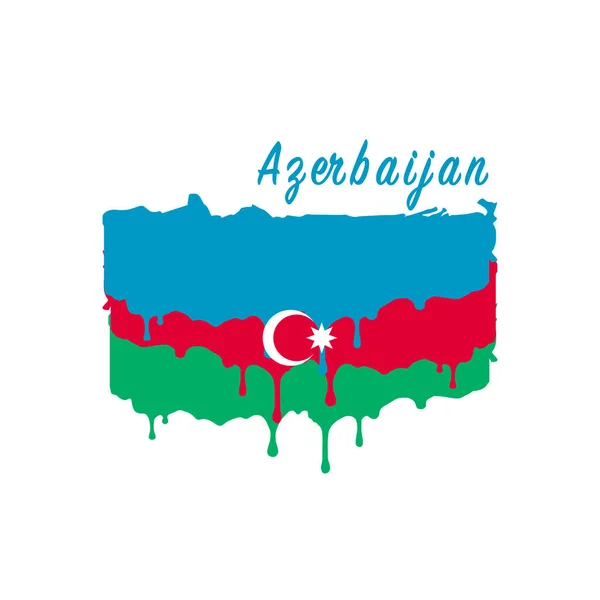 Bemalte Flagge Aserbaidschans, Farbe tropft aus der Flagge Aserbaidschans. Aktienvektorabbildung isoliert auf weißem Hintergrund — Stockvektor