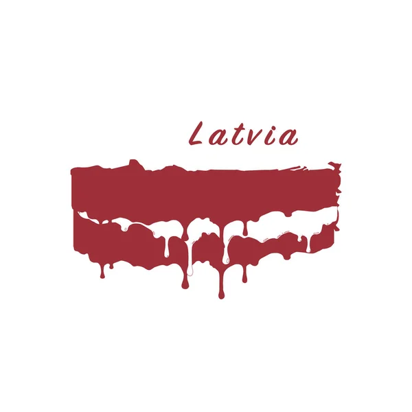 Drapeau peint Lettonie, drapeau Lettonie peinture goutte à goutte. Illustration vectorielle de stock isolée sur fond blanc — Image vectorielle