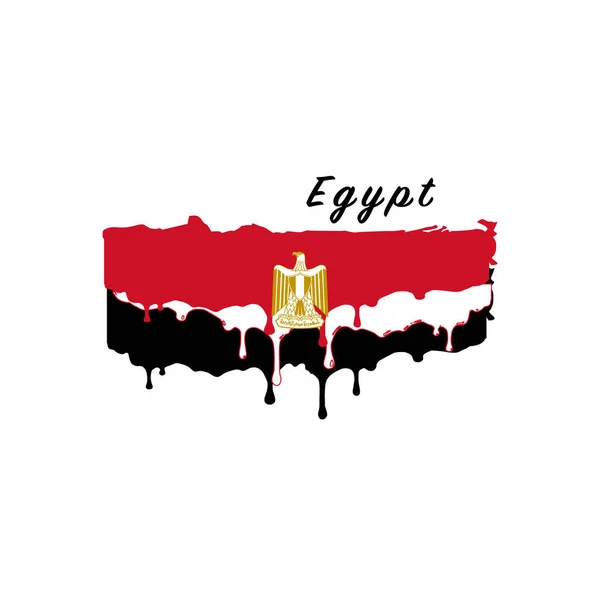 Malovaný Egypt Vlajka Egypt Vlajka Barva Kape Stock Vektorové Ilustrace — Stockový vektor