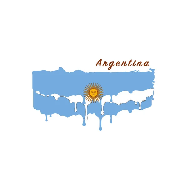 Bandeira Pintada Argentina Gotejamento Tinta Bandeira Argentina Ilustração Vetor Estoque —  Vetores de Stock