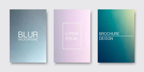Ensemble de housses floues. Design minimaliste tendance. milieux colorés abstraits, cartes, affiches, brochures — Image vectorielle
