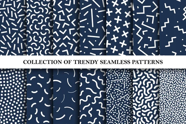 멤피스 원활한 벡터 패턴의 컬렉션입니다. 80-90 년대 패션. — 스톡 벡터