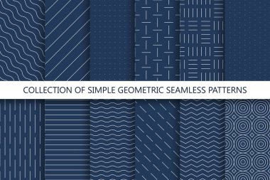 Basit kesintisiz geometrik desenler topluluğu. Yinelenebilir arka planlar renk örnekleri panelinde bulabilirsiniz
