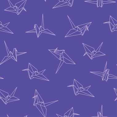 Origami kuşlar ile renkli seamless modeli. Şirin yaratıcı arka plan