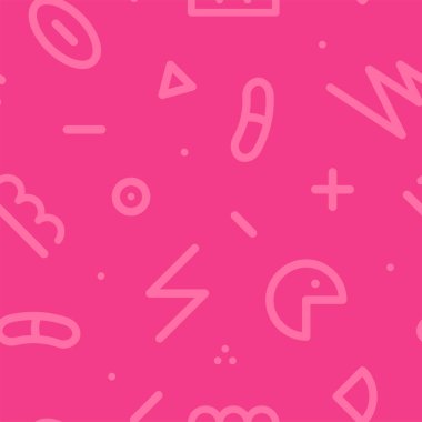 Dikişsiz trendy renkli desen - memphis tarzı, moda 80-90'lı yılların. Şık tasarımı ile parlak arka plan