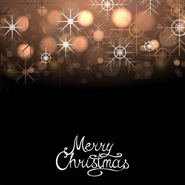 Merry Christmas winter abstracte gloeiende achtergrond met sparkles en sneeuwvlokken. Vector xmas wenskaart — Stockvector