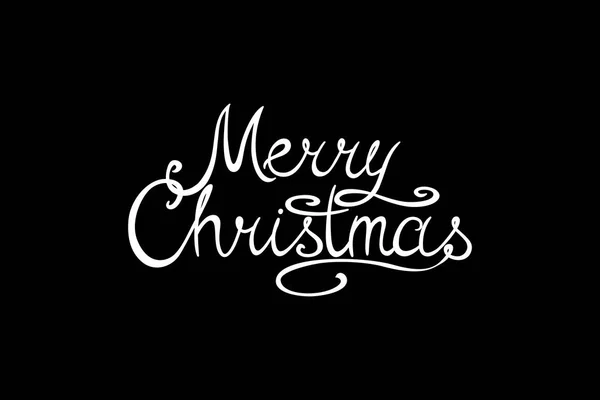 Wintervakantie zwarte eenvoudige achtergrond. Merry Christmas vector wenskaart met kalligrafie belettering — Stockvector
