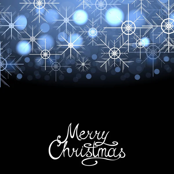 Весёлый рождественский зимний абстрактный светящийся фон с блестками и снежинками. Векторные открытки на Рождество, открытка — стоковый вектор