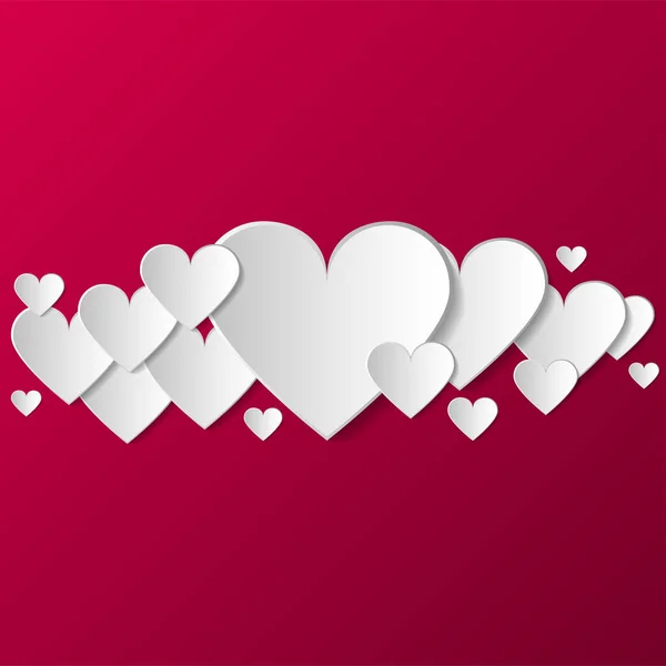 Valentin-nap vektor kreatív háttér papír szívét. Absztrakt üdvözlés kártya, poszter, fedél, sablon. — Stock Vector
