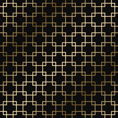 Vektör geometrik art deco şık desen - sorunsuz lüks altın tonları teması. Zengin süs arka plan.