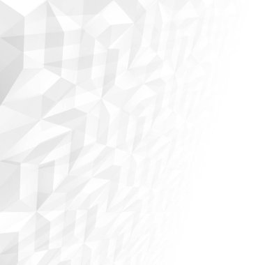 Soyut vektör düşük ışık arka plan bakış açısı ile. Beyaz ve gri geometrik şekiller - kiremit doku.