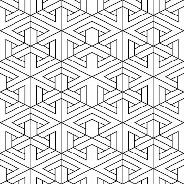 Vektör kesintisiz geometrik desen - dekoratif tasarım. Yaratıcı arka plan. Doğrusal hacimsel doku