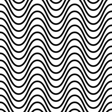 Dalgalı kesintisiz çizgili desen. Vektör basit sonsuz arka plan. Yaratıcı yanılsama doku