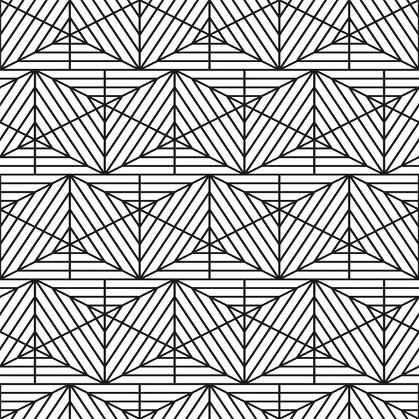 Vector striped seamless geometric pattern - ornamental design. Creative grid texture. Stylish monochrome background — Stock Vector