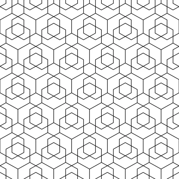 Vector seamless hexagonal pattern - geometric design. Abstract trendy background. Grid creative texture — Stock Vector