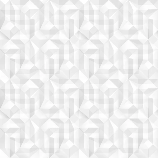 Fondo abstracto con formas geométricas. Textura blanca y gris mosaico de moda sin costuras. Ilusión patrón repetible — Vector de stock