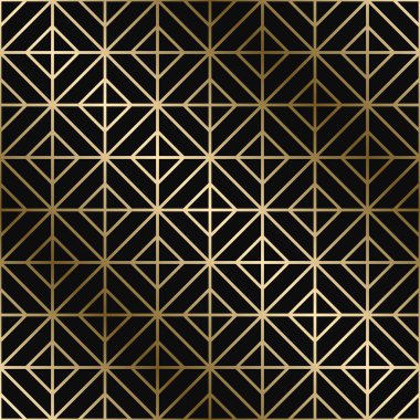 Vektör geometrik art deco desen - sorunsuz lüks altın tonları teması. Zengin sonsuz süs arka plan