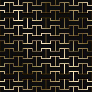 Vektör geometrik yaratıcı desen - art deco tarzı. Dikişsiz lüks altın degrade tasarımı. Zengin süs arka planı