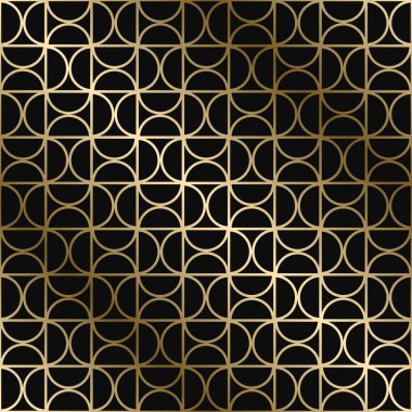 Vektör geometrik şık art deco desen - dikişsiz lüks altın degrade tasarım. Zengin sonsuz süs arka plan