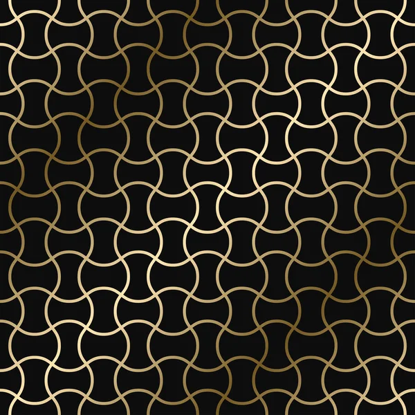 Vector geometric art deco pattern - seamless luxury gold gradient design. Rich endless ornamental background — Stock Vector