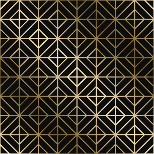 Vector geometric art deco pattern - seamless luxury gold gradient design. Rich endless ornamental background — Stock Vector