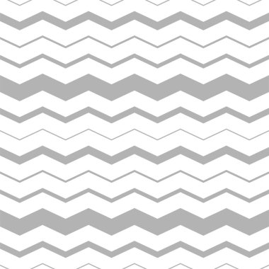 Şık dikişsiz çizgili desen - vektör zikzak doku. Beyaz ve gri modaya uygun arka plan