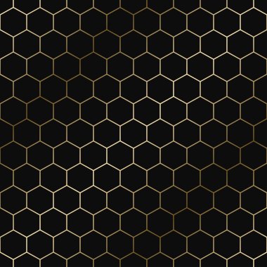Vektör geometrik altıgen desen - dikişsiz lüks altın gradyan tasarım. Zengin sonsuz süs arka plan