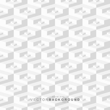 Beyaz ve gri fayanslı, dikişsiz altıgen desenli. Geometrik çokgen arkaplan. Vektör 3d seramik desen.